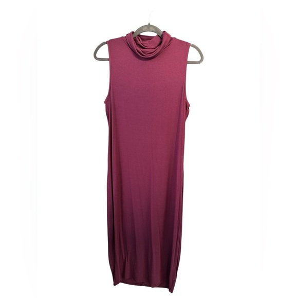 Torrid Burgundy Purple Jersey Mock Neck Bodycon Midi Dress Size: 1X - Picture 5 of 8